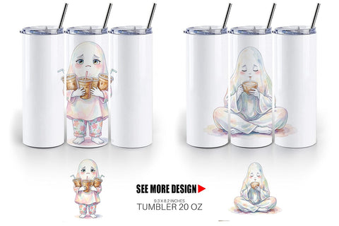 Tumbler Coffee Lover Mom Ghost Sublimation artnoy 