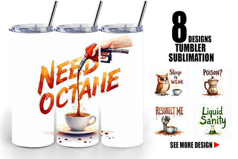 Tumbler Coffee Skull Humor Sarcastic Quotes Sublimation artnoy 