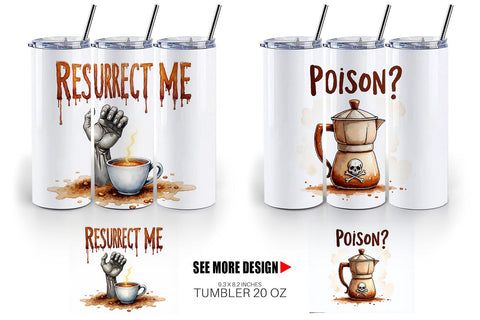 Tumbler Coffee Skull Humor Sarcastic Quotes Sublimation artnoy 