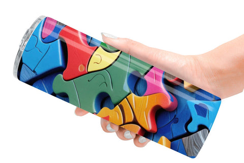 Tumbler Colorful Puzzles Pattern Sublimation artnoy 