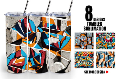 Tumbler Concrete Wall Pattern Sublimation artnoy 