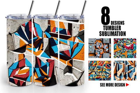 Tumbler Concrete Wall Pattern Sublimation artnoy 