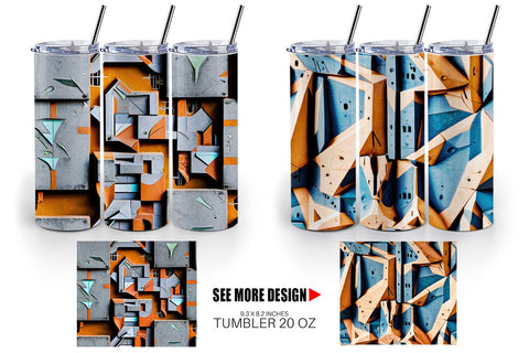 Tumbler Concrete Wall Pattern Sublimation artnoy 