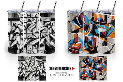 Tumbler Concrete Wall Pattern Sublimation artnoy 