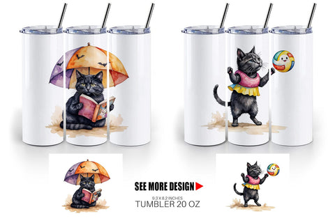 Tumbler Cool Cat Summerween Sublimation artnoy 
