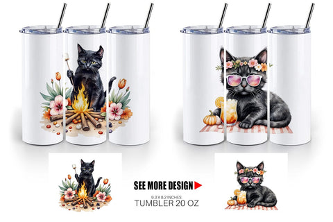 Tumbler Cool Cat Summerween Sublimation artnoy 