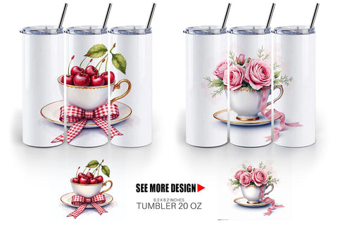 Tumbler Coquette Teacups Sublimation artnoy 
