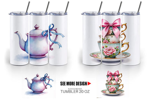 Tumbler Coquette Teacups Sublimation artnoy 