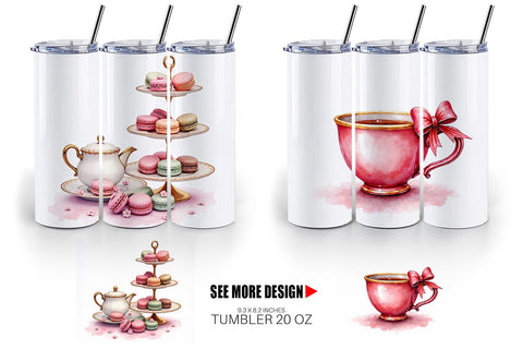 Tumbler Coquette Teacups Sublimation artnoy 