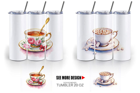 Tumbler Coquette Teacups Sublimation artnoy 