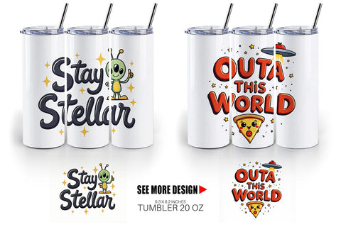 Tumbler Cosmic Cravings 80s Retro Kawaii Space Quotes Sublimation artnoy 