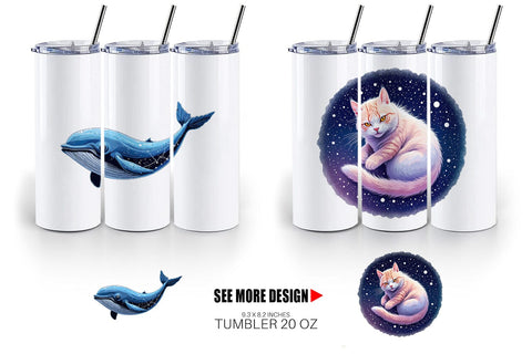 Tumbler Cosmic Kawaii Critters Sublimation artnoy 