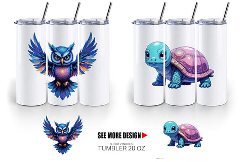 Tumbler Cosmic Kawaii Critters Sublimation artnoy 