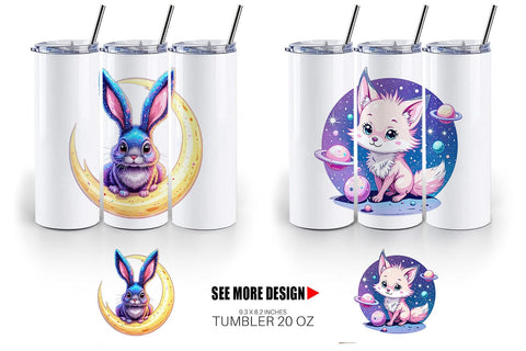 Tumbler Cosmic Kawaii Critters Sublimation artnoy 