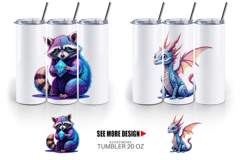 Tumbler Cosmic Kawaii Critters Sublimation artnoy 