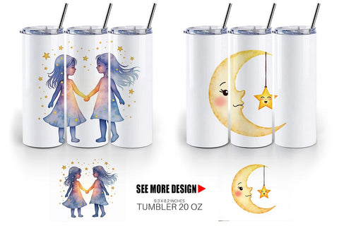 Tumbler Cosmic Love Celestial Valentine Watercolor Art Sublimation artnoy 