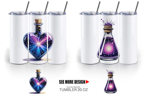 Tumbler Cosmic Potion Bottles Sublimation artnoy 