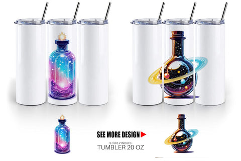 Tumbler Cosmic Potion Bottles Sublimation artnoy 