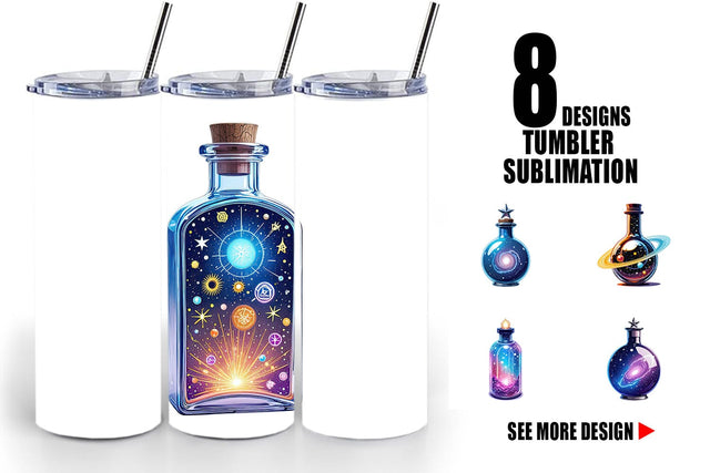 Tumbler Cosmic Potion Bottles Sublimation artnoy 