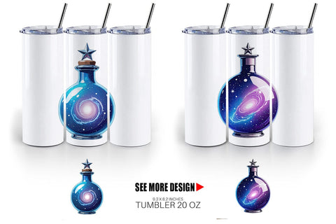 Tumbler Cosmic Potion Bottles Sublimation artnoy 