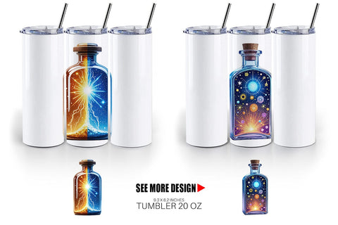 Tumbler Cosmic Potion Bottles Sublimation artnoy 