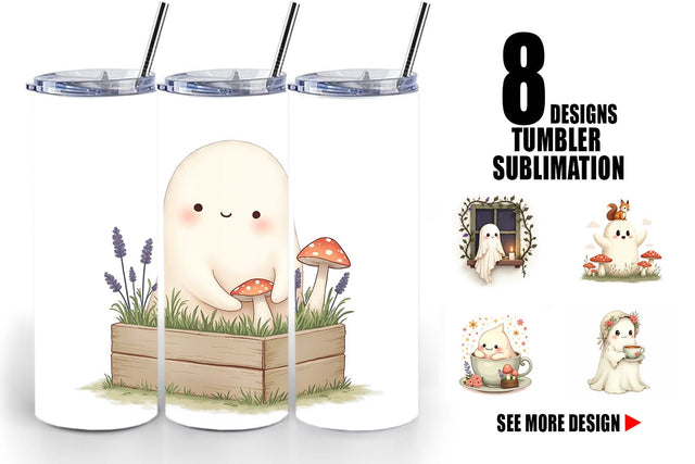 Tumbler Cottagecore Ghosties Sublimation artnoy 