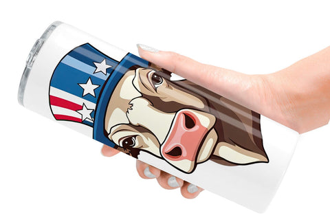 Tumbler Cow Patriotic Sublimation artnoy 