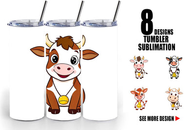 Tumbler Cow with Bell Sublimation artnoy 