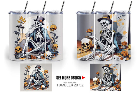 Tumbler Cowboy Skeleton Sublimation artnoy 
