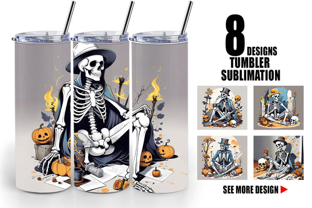 Tumbler Cowboy Skeleton Sublimation artnoy 