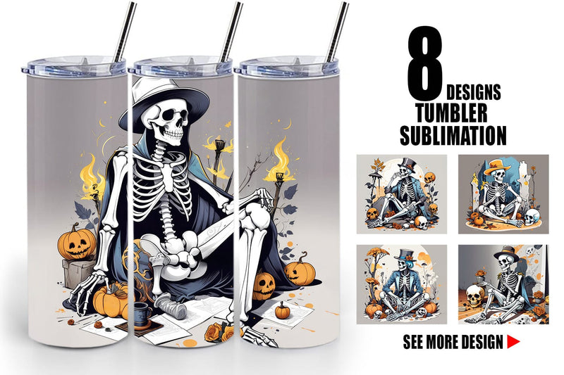 Tumbler Cowboy Skeleton Sublimation artnoy 