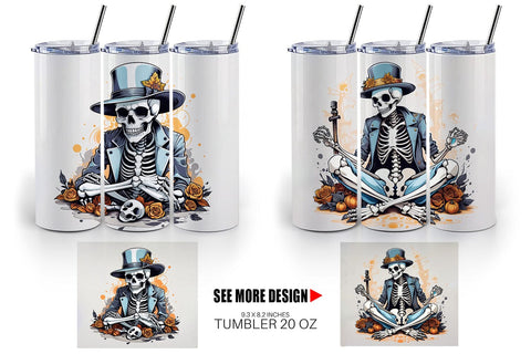 Tumbler Cowboy Skeleton Sublimation artnoy 