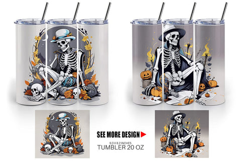 Tumbler Cowboy Skeleton Sublimation artnoy 
