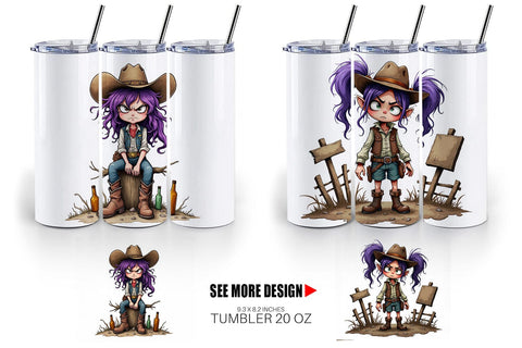 Tumbler Cowgirl Chaos Sublimation artnoy 