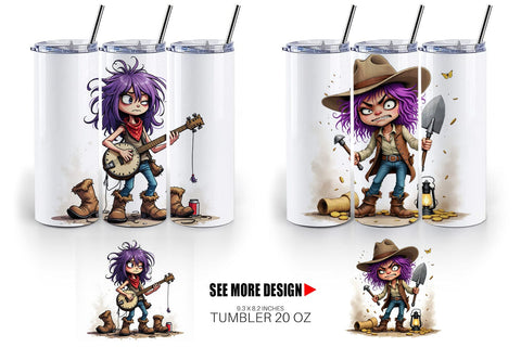 Tumbler Cowgirl Chaos Sublimation artnoy 