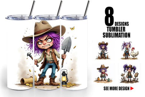 Tumbler Cowgirl Chaos Sublimation artnoy 