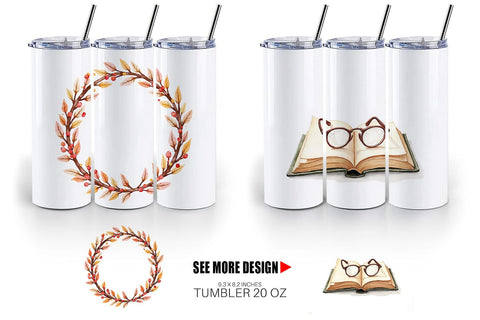 Tumbler Cozy Autumn Cottage Sublimation artnoy 