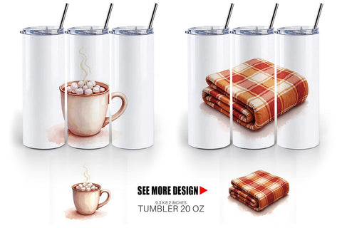 Tumbler Cozy Autumn Cottage Sublimation artnoy 