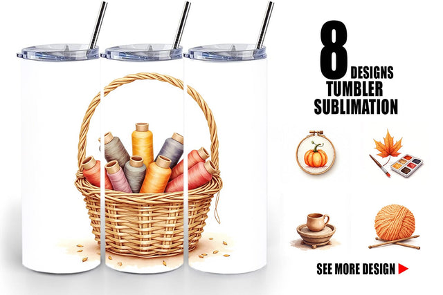 Tumbler Cozy Autumn Crafting Sublimation artnoy 