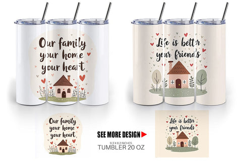 Tumbler Cozy Family and Friends Quotes Sublimation artnoy 