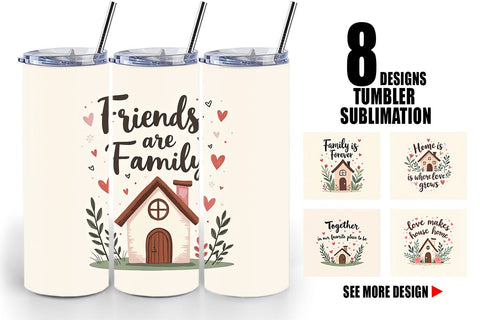 Tumbler Cozy Family and Friends Quotes Sublimation artnoy 