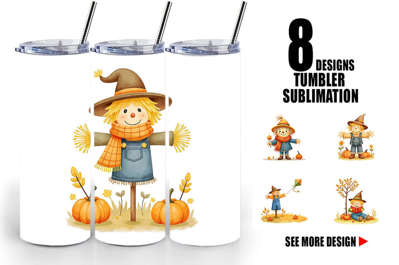Tumbler Cozy Little Scarecrows Sublimation artnoy 