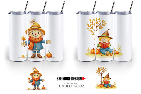 Tumbler Cozy Little Scarecrows Sublimation artnoy 