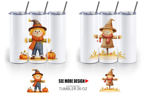Tumbler Cozy Little Scarecrows Sublimation artnoy 
