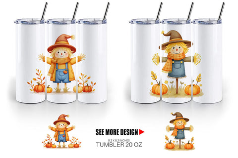 Tumbler Cozy Little Scarecrows Sublimation artnoy 