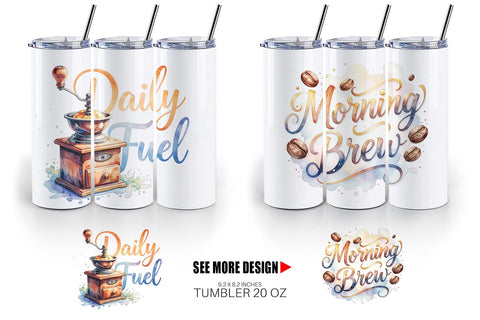 Tumbler Cozy Morning Coffee Quotes Sublimation artnoy 