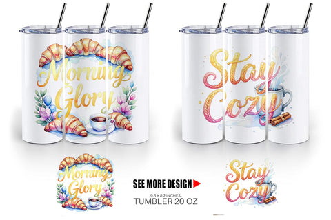 Tumbler Cozy Morning Coffee Quotes Sublimation artnoy 