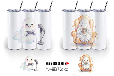 Tumbler Cozy PC Gamer Ghost Sublimation artnoy 