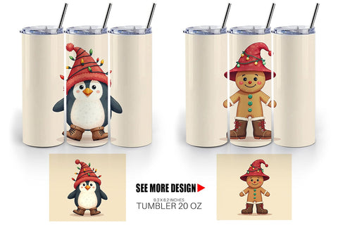 Tumbler Cozy Raggedy Christmas Sublimation artnoy 