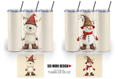 Tumbler Cozy Raggedy Christmas Sublimation artnoy 